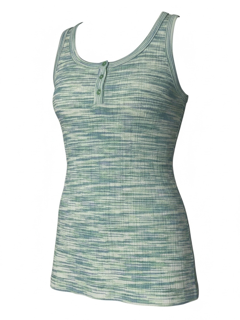 (NWT) Talbots Ribbed Tank Top in Mint & Blue Stripe